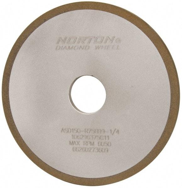 Norton - 6" Diam x 1-1/4" Hole x 1/4" Thick, 150 Grit Surface Grinding Wheel - Diamond, Type 1A1, Very Fine Grade, Resinoid Bond - All Tool & Supply