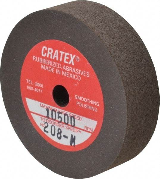 Cratex - 2" Diam x 1/4" Hole x 1/2" Thick, Surface Grinding Wheel - Silicon Carbide, Medium Grade, 10,500 Max RPM, Rubber Bond, No Recess - All Tool & Supply