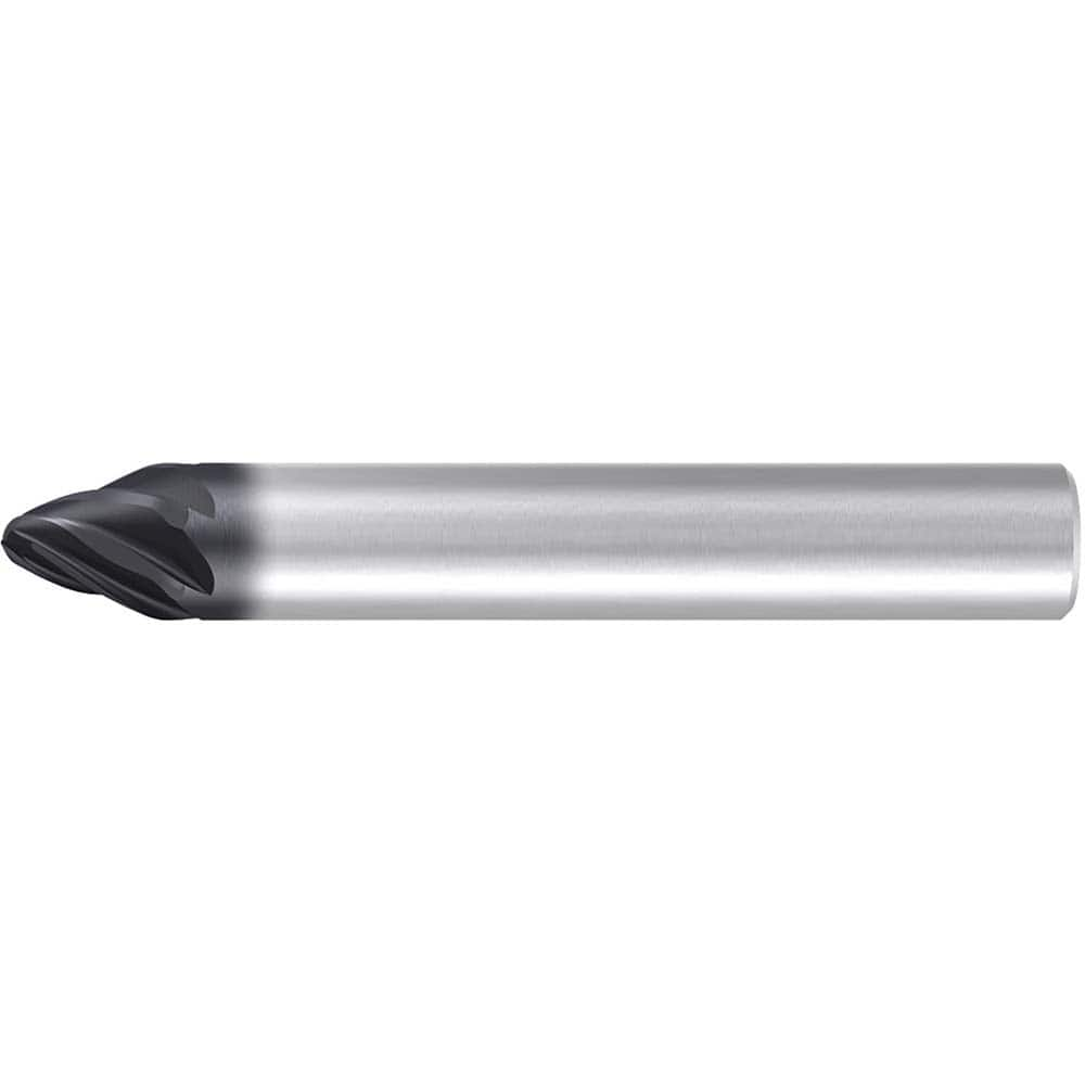 Emuge - Barrel Cutter End Mills; End Type: Circle Segment Taper-Form A ; Material: Solid Carbide ; Taper Angle Per Side: 20.00 ; Small End Diameter (mm): 4.00 ; Shank Diameter (mm): 10.0000 ; Length of Cut (mm): 12.5000 - Exact Industrial Supply