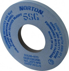 Norton - 12" Diam x 5" Hole x 1" Thick, K Hardness, 46 Grit Surface Grinding Wheel - Ceramic, Type 1, Coarse Grade, 2,070 Max RPM, Vitrified Bond, No Recess - All Tool & Supply