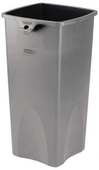 Rubbermaid - 23 Gal Gray Square Trash Can - Polyethylene, 30.9" High x 16-1/2" Long x 15-1/2" Wide - All Tool & Supply