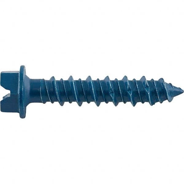 1/4″ Diam, 1-1/4 Length Under Head, Hex Drive Concrete Screw & Masonry Fastener Carbon Steel, Blue StalGard Finish