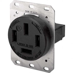 Hubbell Wiring Device-Kellems - 120/208 VAC 60A NEMA 18-60R Industrial Grade Black Straight Blade Single Receptacle - All Tool & Supply