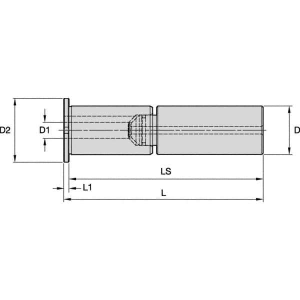 Kennametal - 1" Bore Diam, 1-1/2" Shank Diam, Boring Bar Sleeve - 6.394" OAL, 3.965" Bore Depth - Exact Industrial Supply