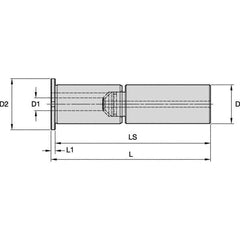 Kennametal - 40mm Bore Diam, 60mm Shank Diam, Boring Bar Sleeve - 244mm OAL, 160mm Bore Depth - Exact Industrial Supply