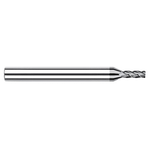 Diamond End Mills for Non-Ferrous Materials - CVD Diamond - 0.0310″ (1/32″) Cutter Diameter × 0.0050″ Radius × 0.0930″ (3/32″) Length of Cut Carbide Corner Radius End Mill, 4 Flutes, CVD Diamond Coated - Exact Industrial Supply