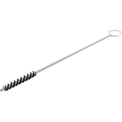 Brush Research Mfg. - 1" Diam Helical Nylon Tube Brush - Single Spiral, 0.014" Filament Diam, 2" Brush Length, 18" OAL, 0.219" Diam Galvanized Steel Shank - All Tool & Supply