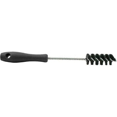 Brush Research Mfg. - 0.45" Diam Helical Nylon Tube Brush - Single Spiral, 0.005" Filament Diam, 2-1/2" Brush Length, 10-1/2" OAL, 0.168" Diam Plastic Handle Shank - All Tool & Supply