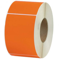 Value Collection - Pack of 4 Rolls, 1,000 Labels per Roll, 4" x 6" Orange Topcoated Facestock Thermal Labels - All Tool & Supply