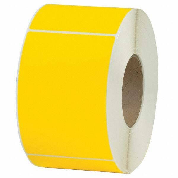 Value Collection - Pack of 4 Rolls, 1,000 Labels per Roll, 4" x 6" Yellow Topcoated Facestock Thermal Labels - All Tool & Supply