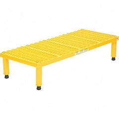 Vestil - 9" High x 19" Wide x 48" Deep, Yellow Step Stand - Steel, 500 Lb Capacity - All Tool & Supply