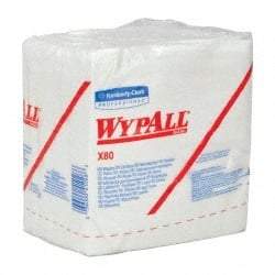 WypAll - X80 1/4 Fold Shop Towel/Industrial Wipes - Poly Pack, 12-1/2" x 12-1/2" Sheet Size, White - All Tool & Supply