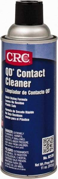 CRC - 11 Ounce Aerosol Contact Cleaner - 0°F Flash Point, 22,600 Volt Dielectric Strength, Flammable, Food Grade, Plastic Safe - All Tool & Supply