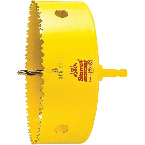 Starrett - 6" Diam, 2" Cutting Depth, Hole Saw - High Speed Steel Saw, Toothed Edge - All Tool & Supply