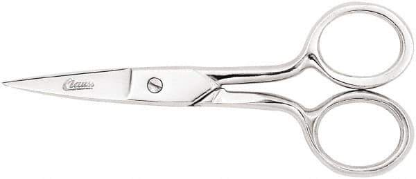 Clauss - 1" LOC, 6-3/4" OAL Straight Scissors - Steel Straight Handle, For Paper, Fabric - All Tool & Supply