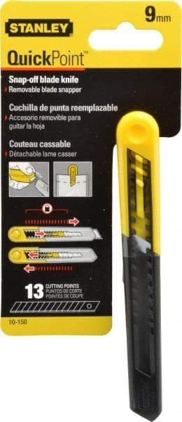 Stanley - Snap Utility Knife - 4.33" Blade, Yellow Handle, 1 Blade Included - All Tool & Supply