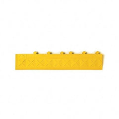 Ergo Advantage - 22" Long x 4" Wide x 1" Thick, Anti-Fatigue Modular Matting Anti-Fatigue Flooring - Male, 1 Interlocking Side, Yellow, For Dry Areas - All Tool & Supply