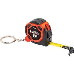 Lufkin - 6' x 1/2" Yellow Steel Blade Tape Measure - 1/16" Graduation, Inch Graduation Style, High-Visibility Orange ABS Plastic Case - All Tool & Supply