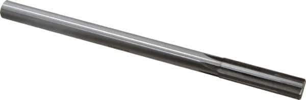 Made in USA - 0.617" Carbide-Tipped 6 Flute Chucking Reamer - Straight Flute, 9/16" Straight Shank, 2-1/4" Flute Length, 9" OAL - All Tool & Supply