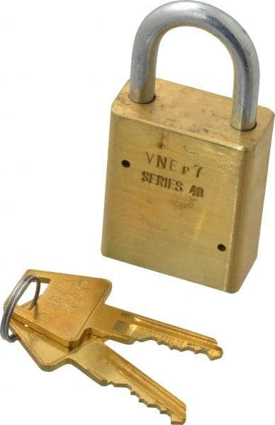 American Lock - 3/4" Shackle Clearance, Keyed Alike Tubular Padlock - 1/4" Shackle Diam, Steel - All Tool & Supply