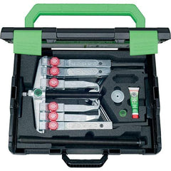 KUKKO - 18 Piece, 1-1/2 to 7-7/8" Spread, Multi-Purpose Puller Set - 2 Bolts, 6 Jaws, 23-5/8" Reach - All Tool & Supply