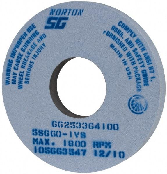 Norton - 14" Diam x 5" Hole x 1-1/2" Thick, I Hardness, 60 Grit Surface Grinding Wheel - Ceramic, Type 1, Medium Grade, 1,800 Max RPM, Vitrified Bond, No Recess - All Tool & Supply