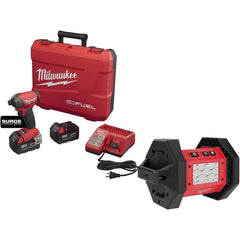 Milwaukee Tool - Impact Drivers; Power Type: Cordless ; Voltage: 18 ; Drive Size (Inch): 1/4 ; Speed (RPM): 3000 ; Torque (In/Lb): 450 ; Batteries Included: (2) 48-11-1850 - Exact Industrial Supply