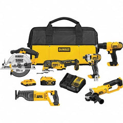 DeWALT - Cordless Tool Combination Kits Voltage: 20 Tools: 1/2" Drill/Driver; Reciprocating Saw; 6-1/2" Circular Saw; Oscillating Multi-Tool - All Tool & Supply