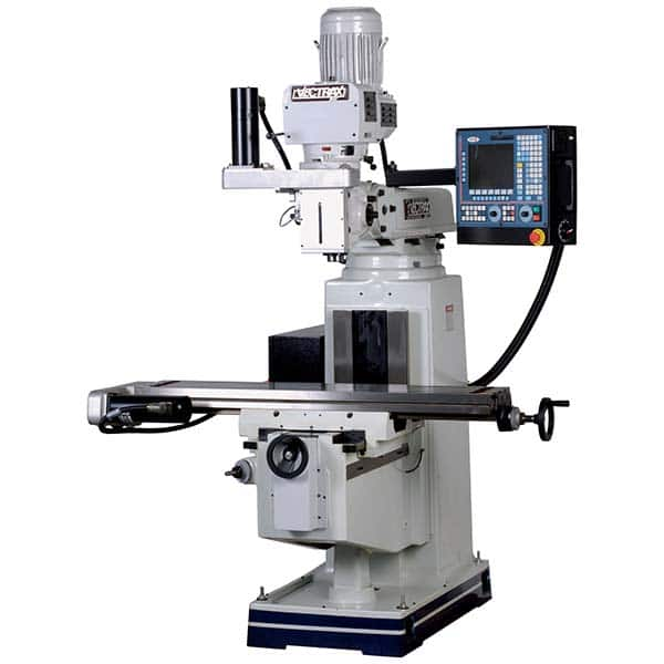 Knee Milling Machine: 5 hp, Electronic Variable Speed Control, 3 Phase 50 to 5,000 RPM, R8 Spindle Taper