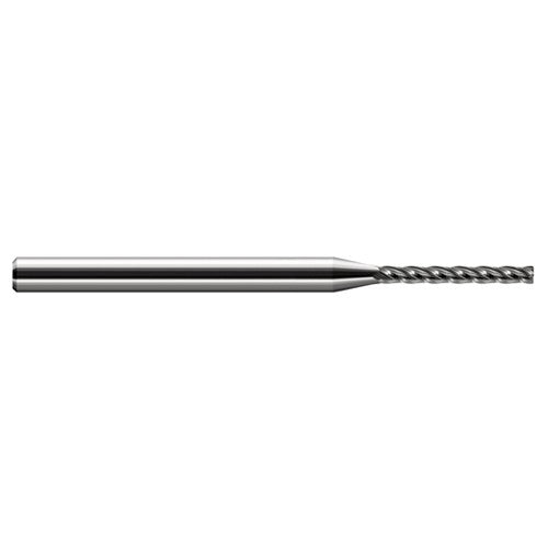 Miniature End Mills - Long Flute - 0.1250″ (1/8″) Cutter Diameter × 0.0150″ (1/64″) Radius × 1.0000″ (1″) Length of Cut Carbide Corner Radius End Mill, 4 Flutes