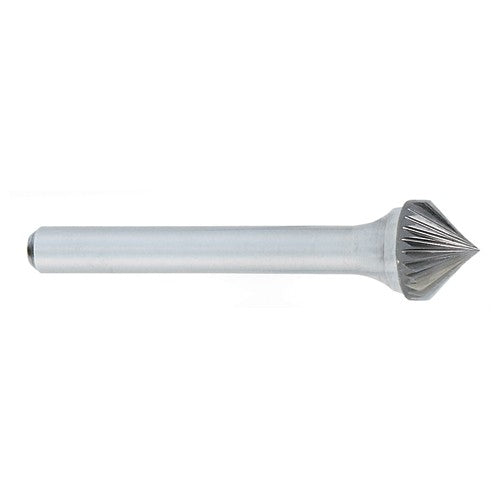 ‎SK-1 -1/4 x LOC × 1/4 Shank × 2 OAL 90 Degree Cone Carbide Medium Right Hand Spiral Burr - All Tool & Supply