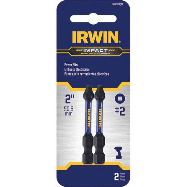 Irwin - Power & Impact Screwdriver Bit Sets Point Type: Square Drive Size: 1/4 Hex - All Tool & Supply