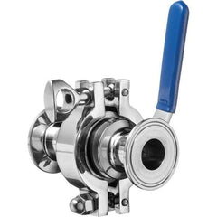 Value Collection - Sanitary Stainless Steel Pipe Fittings Type: Ball Valve Style: Quick-Clamp - All Tool & Supply