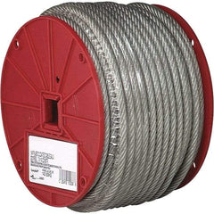 Campbell - 250' Long, 1/4" x 3/16" Diam, Cable - 840 Lb Breaking Strength, 7 x 19, Vinyl Coating - All Tool & Supply