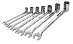 SK - 7 Piece, 3/8 to 3/4", Combination Wrench Set - Inch System of Measurement, Chrome Finish, Comes in Tray - All Tool & Supply