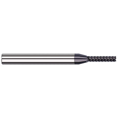 Square End Mill: 0.1'' Dia, 1/2'' LOC, 1/8'' Shank Dia, 2-1/2'' OAL, 7 Flutes, Solid Carbide Single End, AlTiN Finish, 41 ° Variable Helix, RH Cut, RH Flute