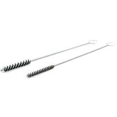 Brush Research Mfg. - 5/16" Diam Helical Nylon Tube Brush - Single Spiral, 0.008" Filament Diam, 2" Brush Length, 10" OAL, Galvanized Steel Shank - All Tool & Supply