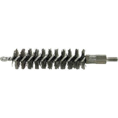 Brush Research Mfg. - 5/16" Diam Helical Stainless Steel Tube Brush - Single Spiral, 0.004" Filament Diam, 2" Brush Length, 2-9/16" OAL, 0.14" Diam Galvanized Steel Shank - All Tool & Supply