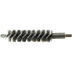 Brush Research Mfg. - 9/16" Diam Helical Steel Tube Brush - Single Spiral, 0.006" Filament Diam, 2" Brush Length, 2-9/16" OAL, 0.14" Diam Galvanized Steel Shank - All Tool & Supply