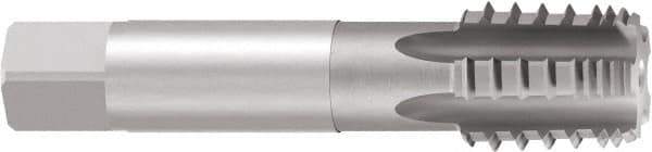 Emuge - 3/4-14 NPTF, 5 Flutes, Bright Finish, Cobalt, Interrupted Thread Pipe Tap - 5.512 Inch Overall Length, 29/32 Inch Shank Diameter, 1.38 Inch Thread Length, 0.67 Inch Square Size, Modified Bottoming Chamfer, Series KEG - All Tool & Supply