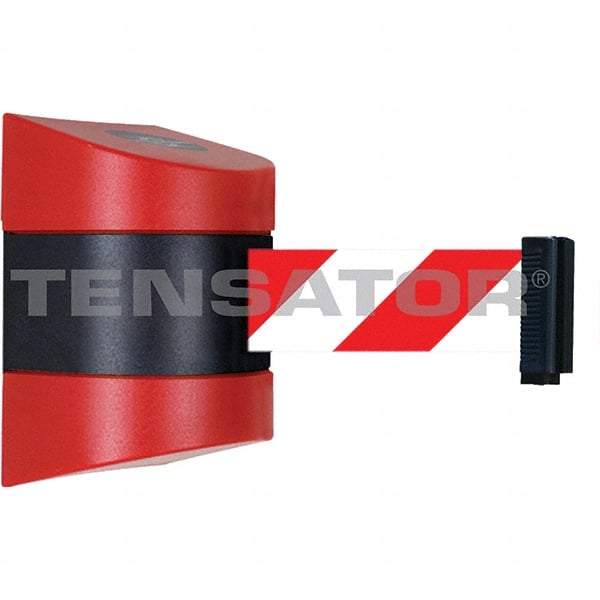 Tensator - 5-1/2" High x 3-1/4" Long x 3-1/4" Wide Magnetic Wall Mount Barrier - Metal, Red Powdercoat Finish, Red/Black, Use with Wall Mount - All Tool & Supply