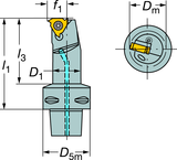 C3-R166.0KF-12050-11 Capto® and SL Turning Holder - All Tool & Supply