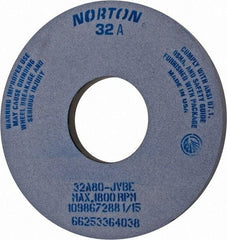 Norton - 14" Diam x 5" Hole x 1" Thick, J Hardness, 80 Grit Surface Grinding Wheel - Aluminum Oxide, Type 1, Medium Grade, 1,800 Max RPM, Vitrified Bond, No Recess - All Tool & Supply