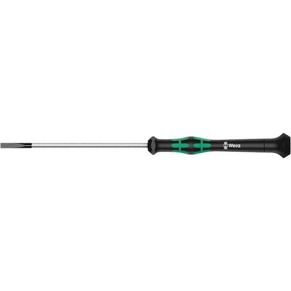 Wera - 2mm Blade Width, Slotted Screwdriver - 50mm Blade Length, Round Shank, Ergonomic Handle - All Tool & Supply