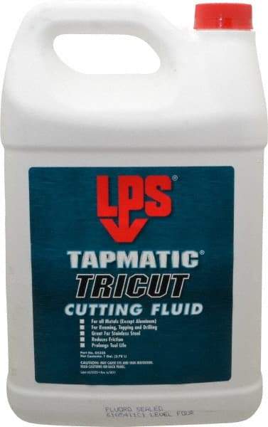 LPS - Tapmatic TriCut, 1 Gal Bottle Cutting & Tapping Fluid - Semisynthetic, For Boring, Broaching, Drawing, Drilling, Engraving, Facing, Milling, Reaming, Sawing, Stamping, Tapping, Threading, Turning - All Tool & Supply