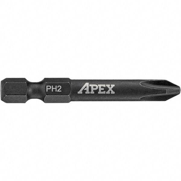 Apex - 1/4" Phillips Screwdriver Bit - 1/4" Drive, 2" OAL - All Tool & Supply