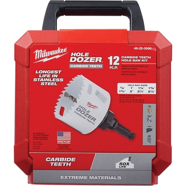 Milwaukee Tool - Hole Saw Kits Minimum Saw Diameter (Inch): 7/8 Maximum Saw Diameter (Inch): 2-1/2 - All Tool & Supply