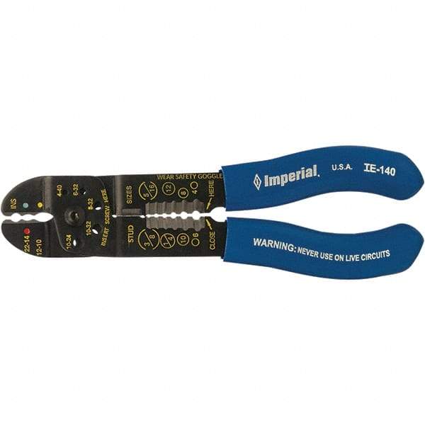 Imperial - Wire & Cable Strippers Type: Wire Stripper/Cutter/Crimper Maximum Capacity: 10 AWG - All Tool & Supply