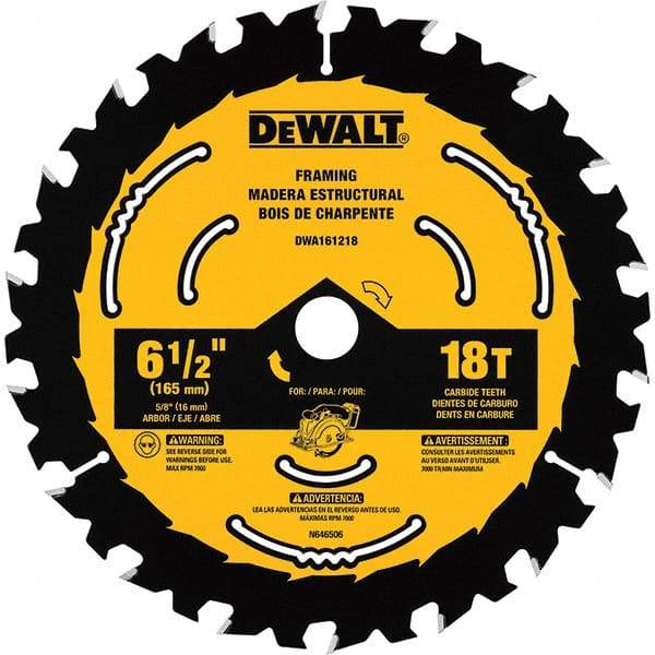 DeWALT - Wet & Dry-Cut Saw Blades   Blade Diameter (Inch): 6-1/2    Blade Material: Tungsten Carbide-Tipped - All Tool & Supply