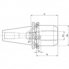 Mapal - CAT40 Taper Shank 15.88mm Hole Diam Hydraulic Tool Holder/Chuck - All Tool & Supply